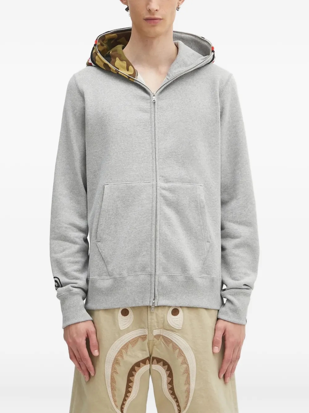 A BATHING APE® shark-motif zip-up hoodie