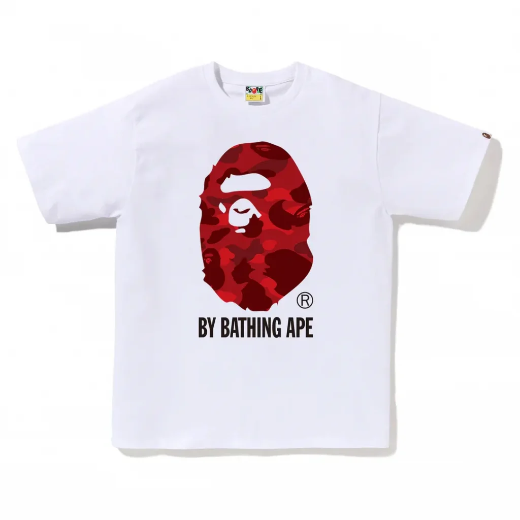 Color Camo By Bathing Ape Tee Red Camo White