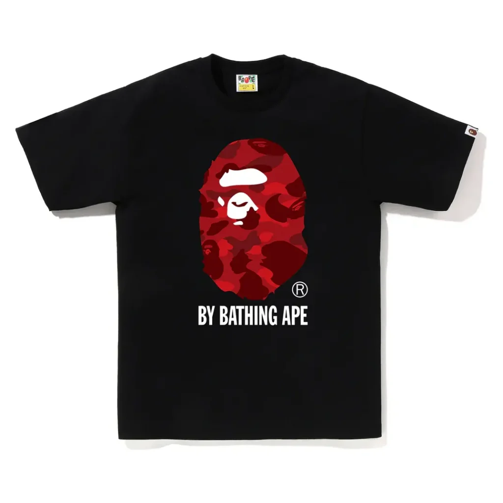 Color Camo By Bathing Ape Tee Red Camo Black
