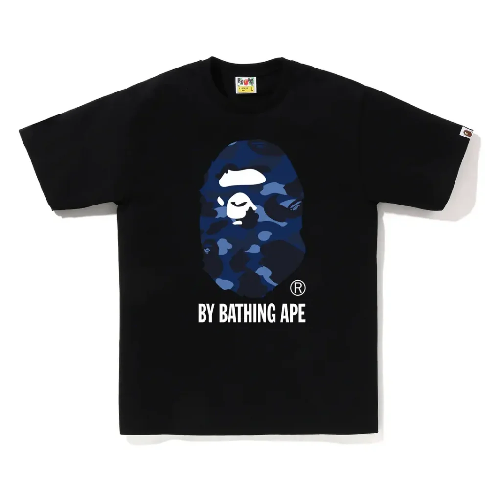 Color Camo By Bathing Ape Tee Blue Camo Black