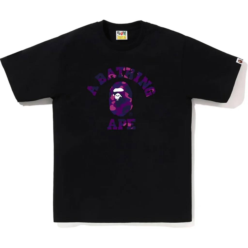 Color Camo College Tee Purple Camo Black