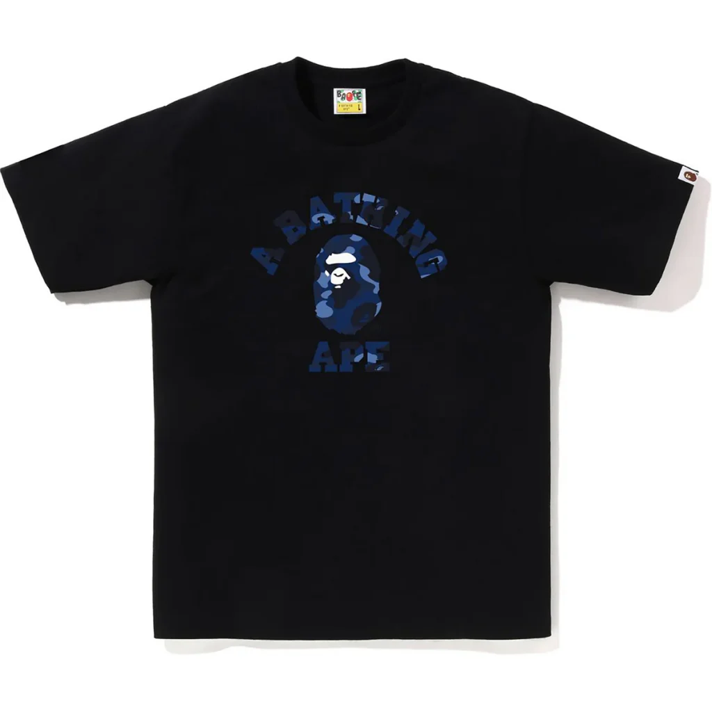 Color Camo College Tee Blue Camo Black