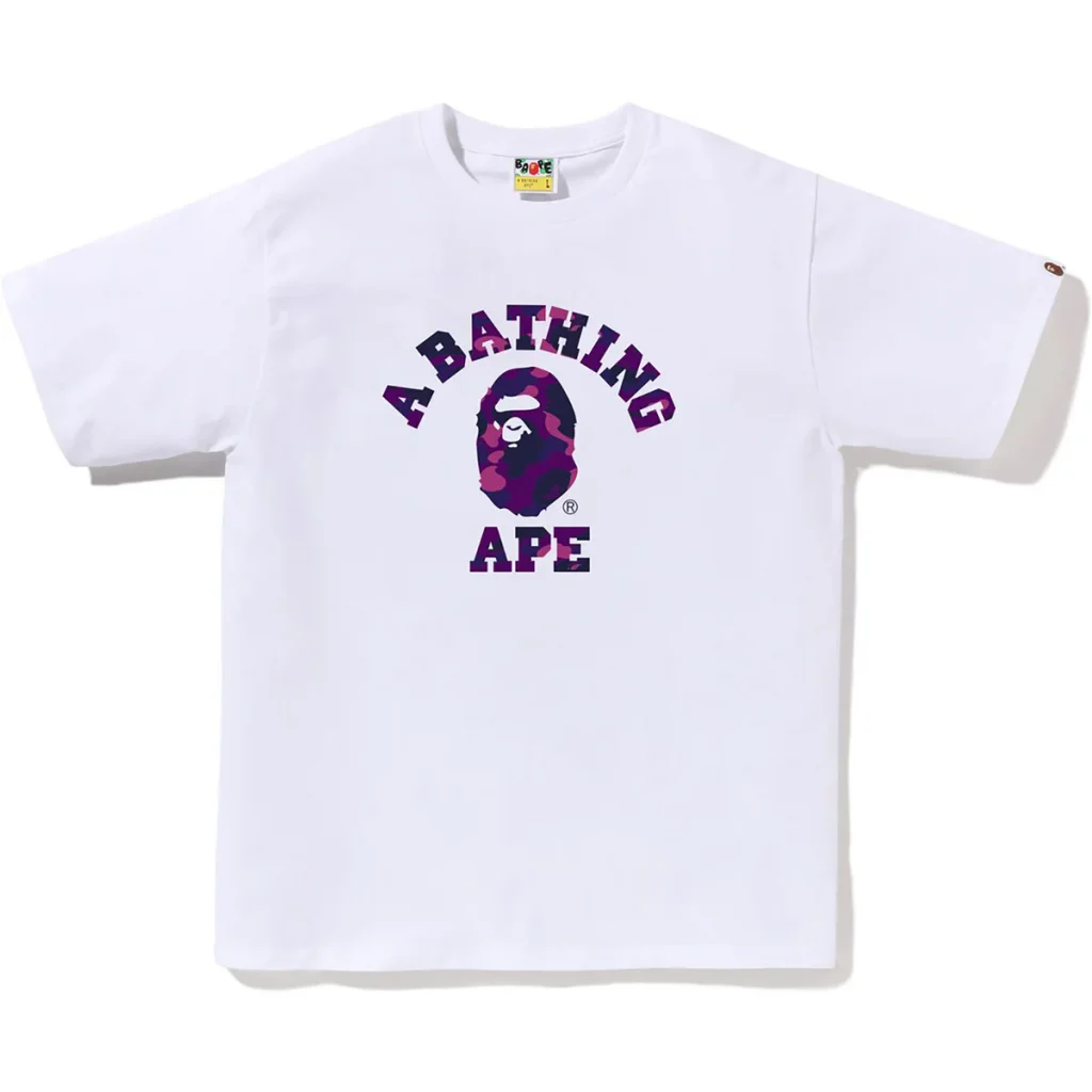 Color Camo College Tee Purple Camo White