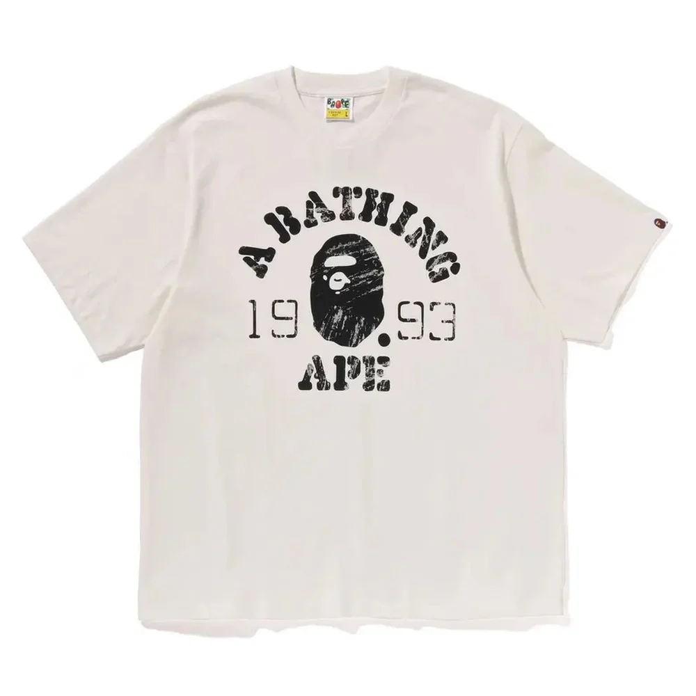 Vintage Ape Head College Tee White