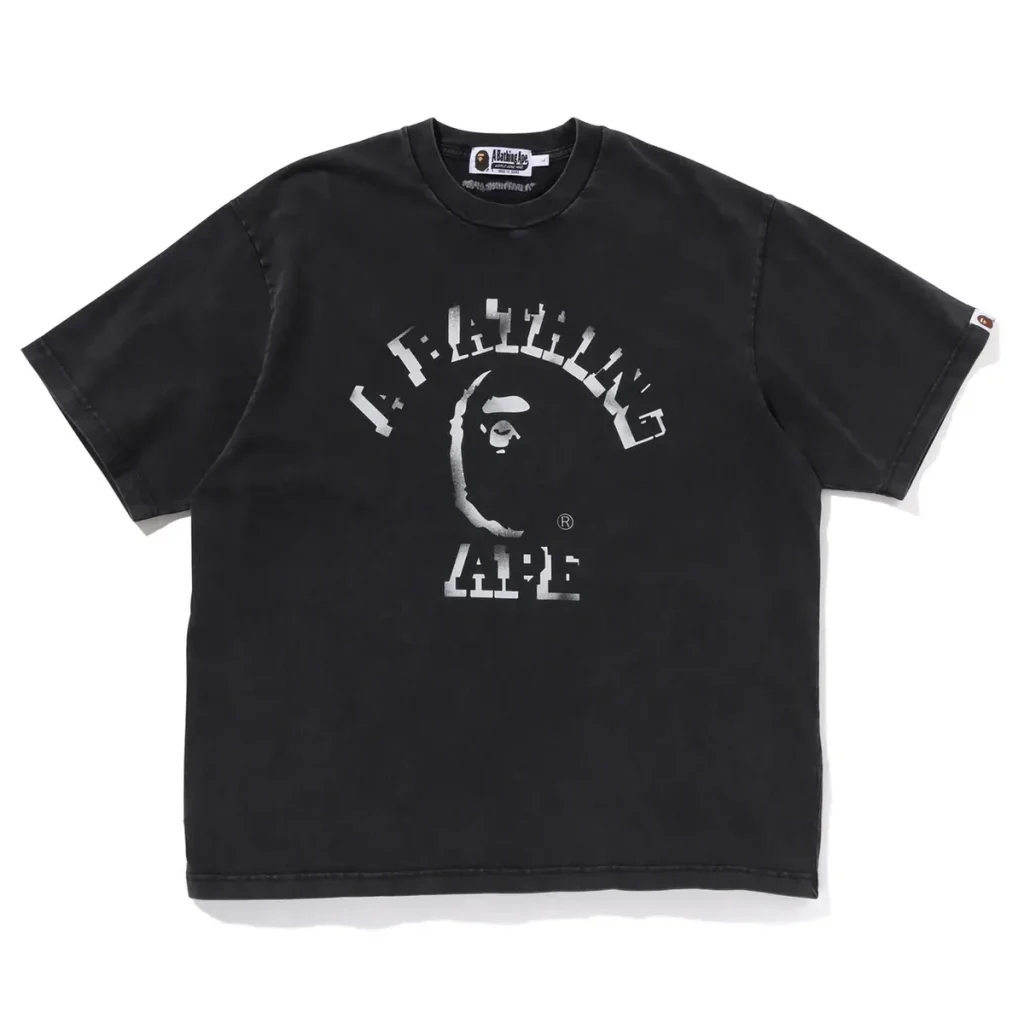 Garment Dye Spray Print Tee Black