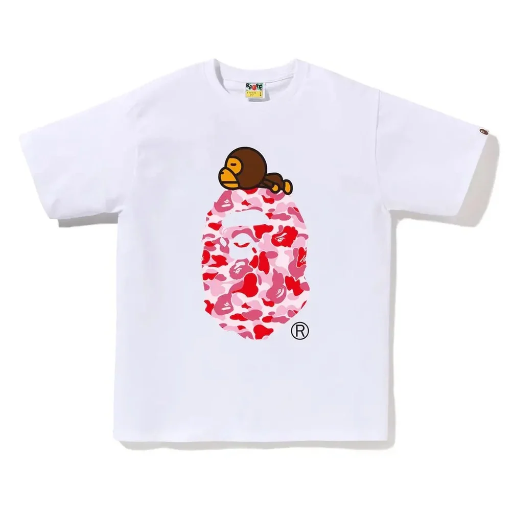 Pink Baby Milo ABC Camo Ape Head Tee White