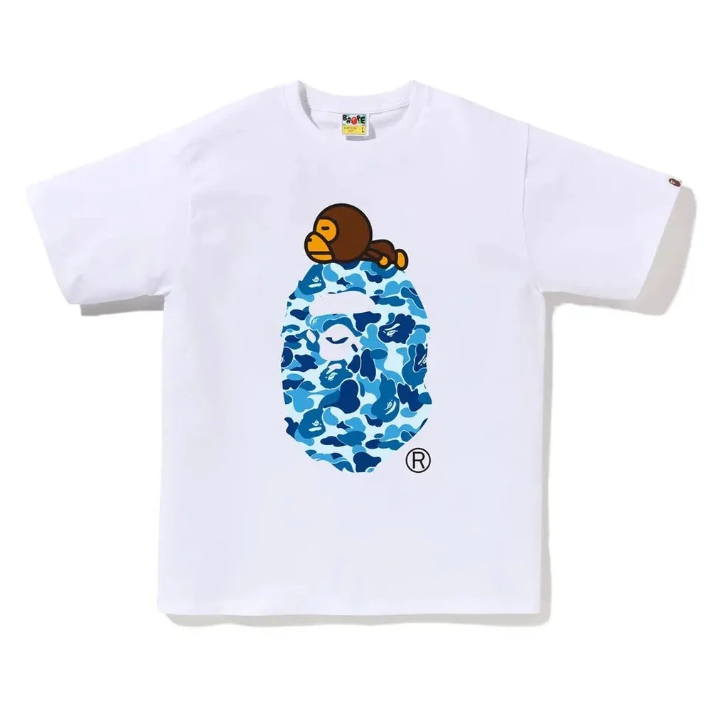 Blue Baby Milo ABC Camo Ape Head Tee White
