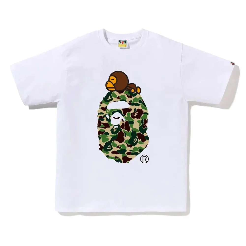 Green Baby Milo ABC Camo Ape Head Tee White