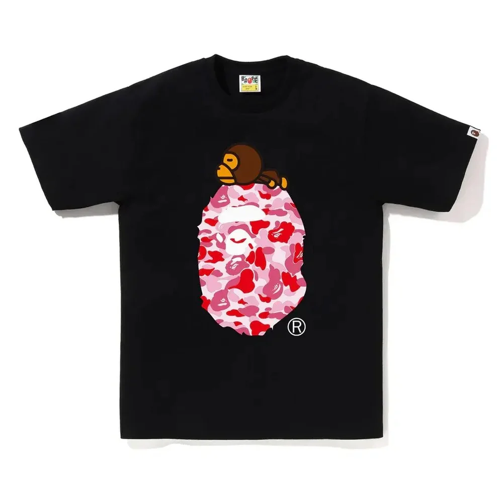 Pink Baby Milo ABC Camo Ape Head Tee Black