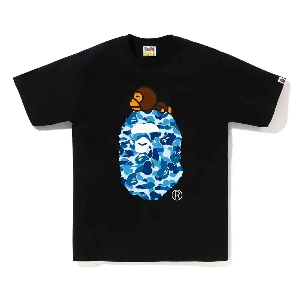 Blue Baby Milo ABC Camo Ape Head Tee Black
