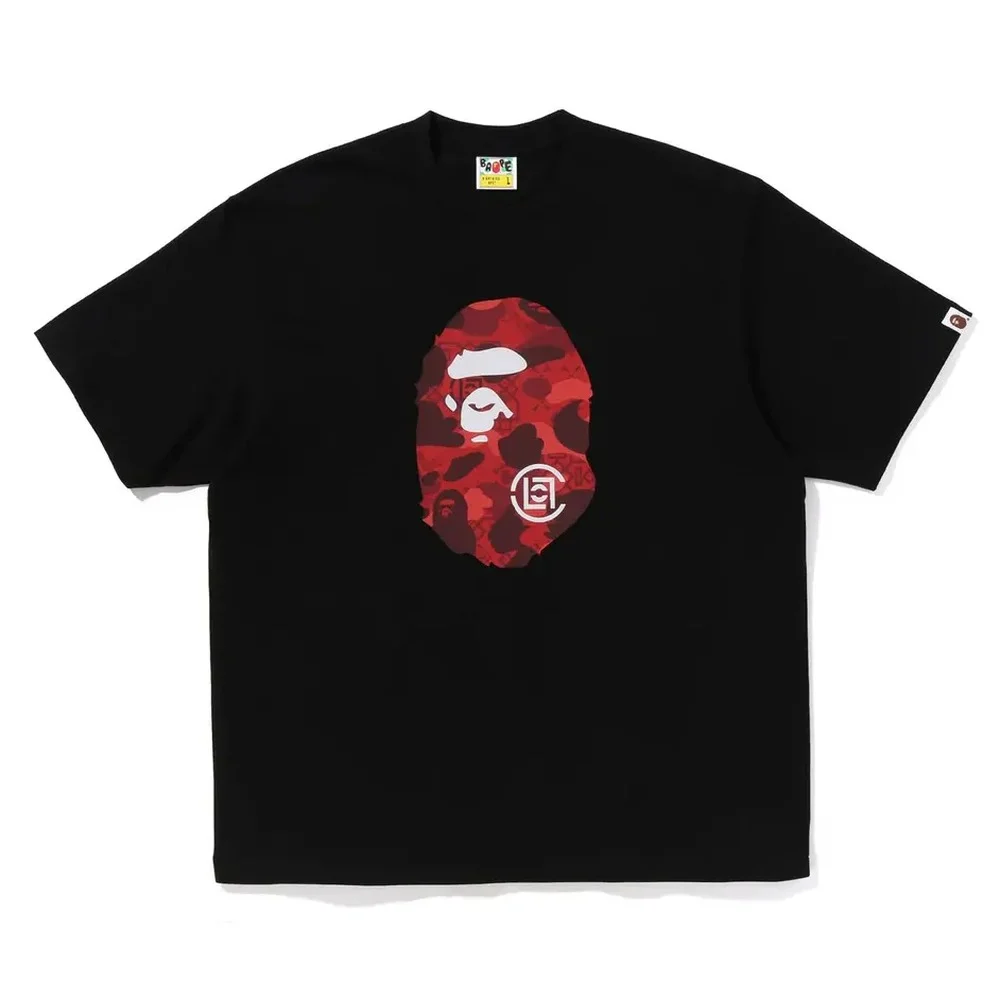 Red ABC Camo Ape Head Tee Black