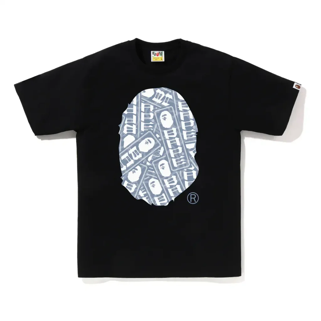 Japanese Cloud Camo Label Tee Black
