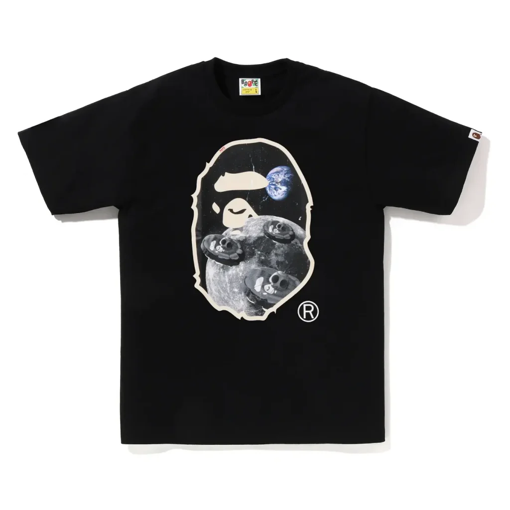 Moon Ape Head Old Photo Tee Black