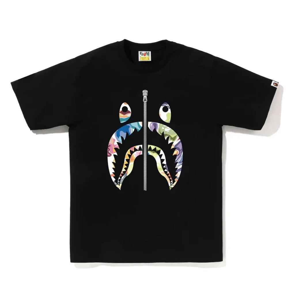 Art Camo Shark Tee Black
