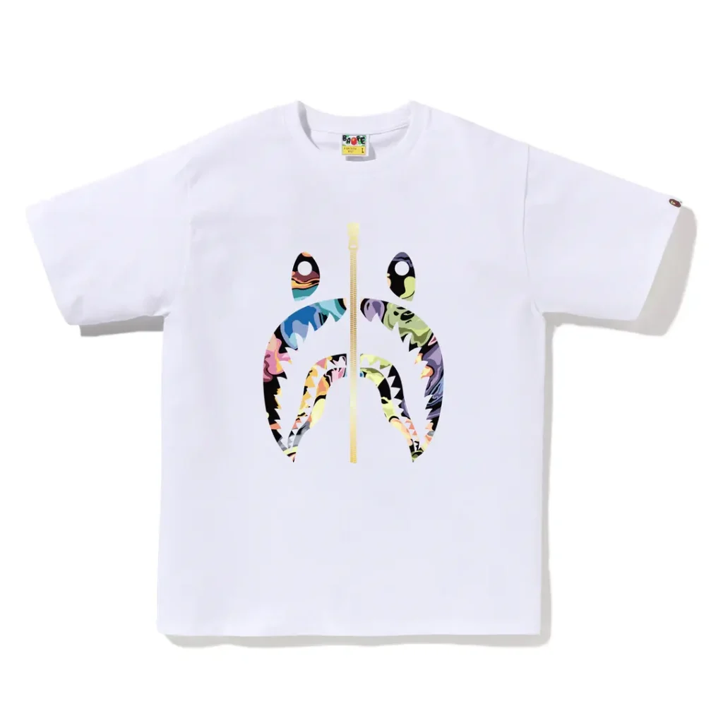 Art Camo Shark Tee White