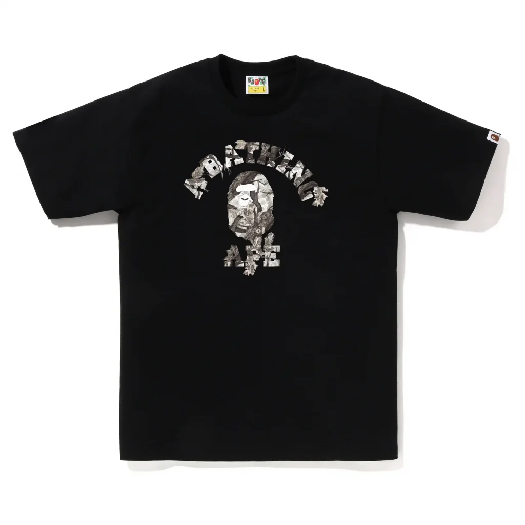 Woodland Camo Ape Head College Tee Black