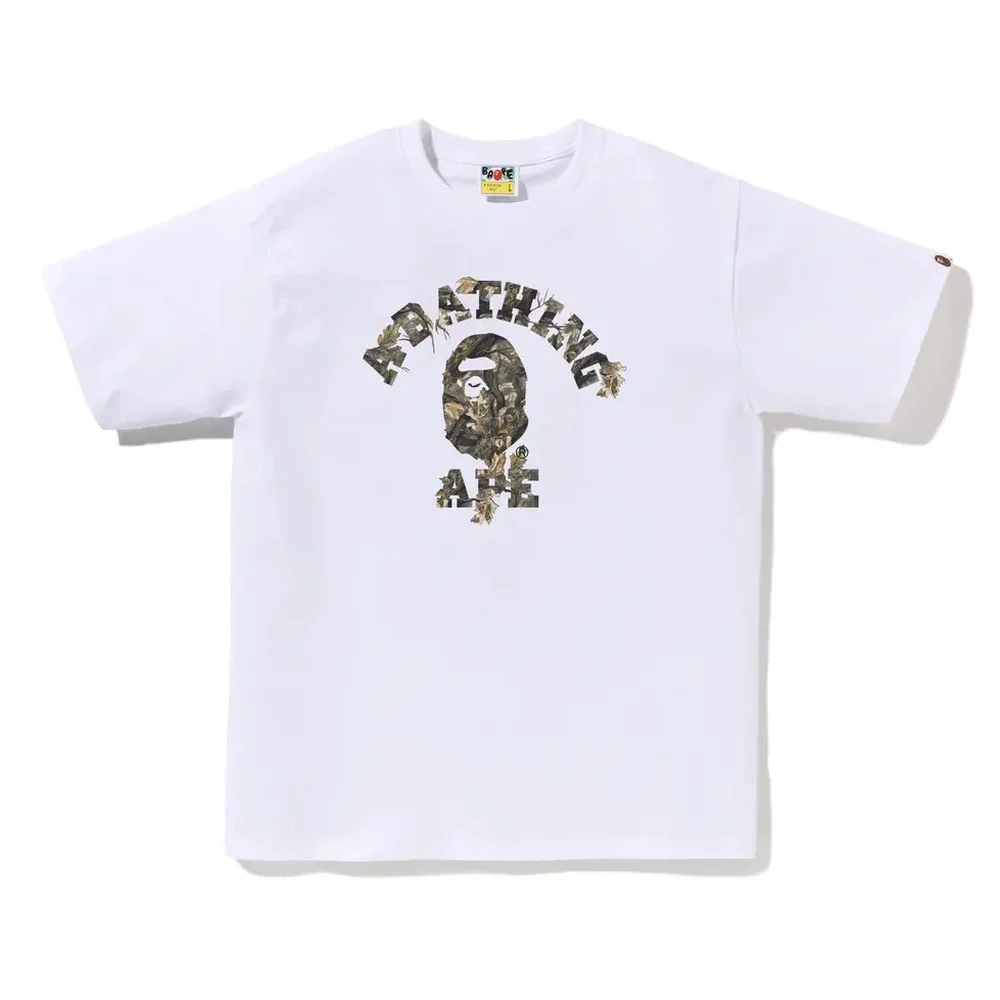 Woodland Camo Ape Head College Tee White