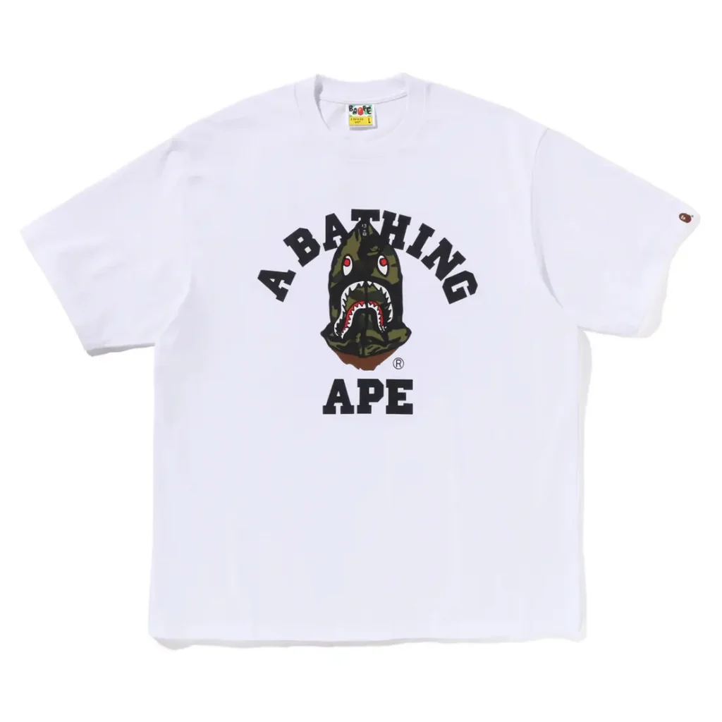 1st Camo Shark Seijin College Relaxed Fit Tee White