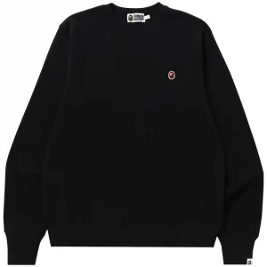 One Point Ape Head Crewneck Sweatshirt Black