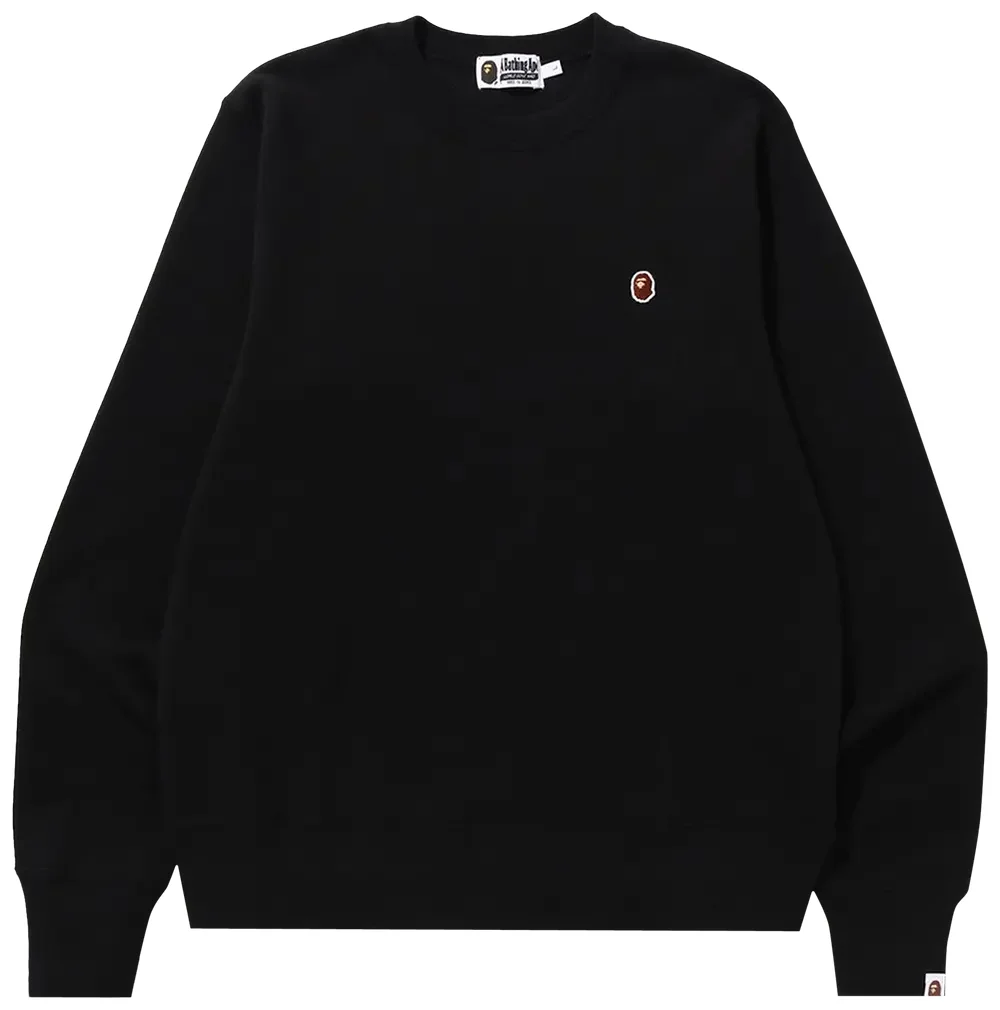One Point Ape Head Crewneck Sweatshirt Black