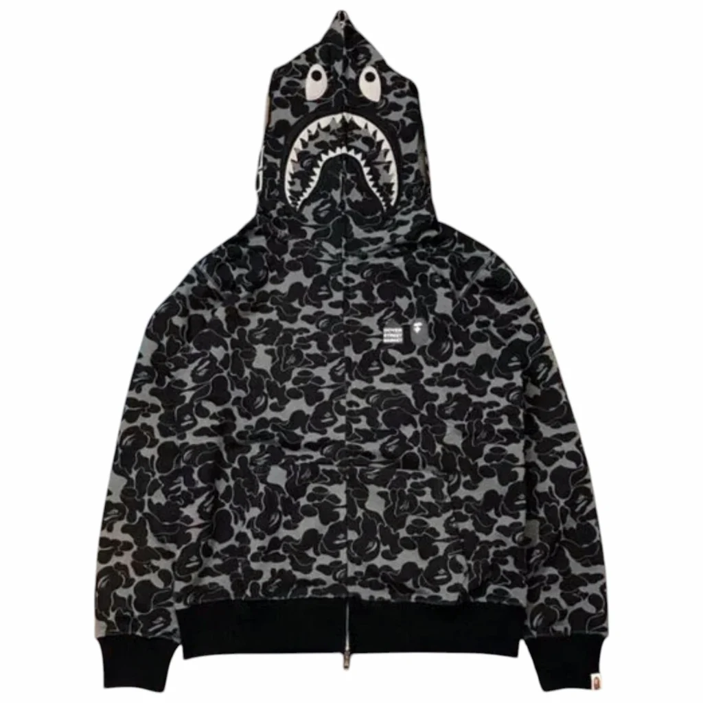 Dover Street Market City Camo Shark Full Zip Hoodie Black
