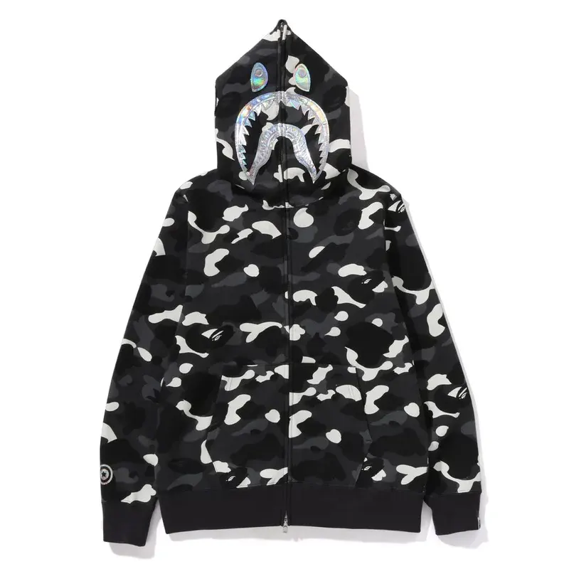 City Camo Shark Full Zip Hoodie Black