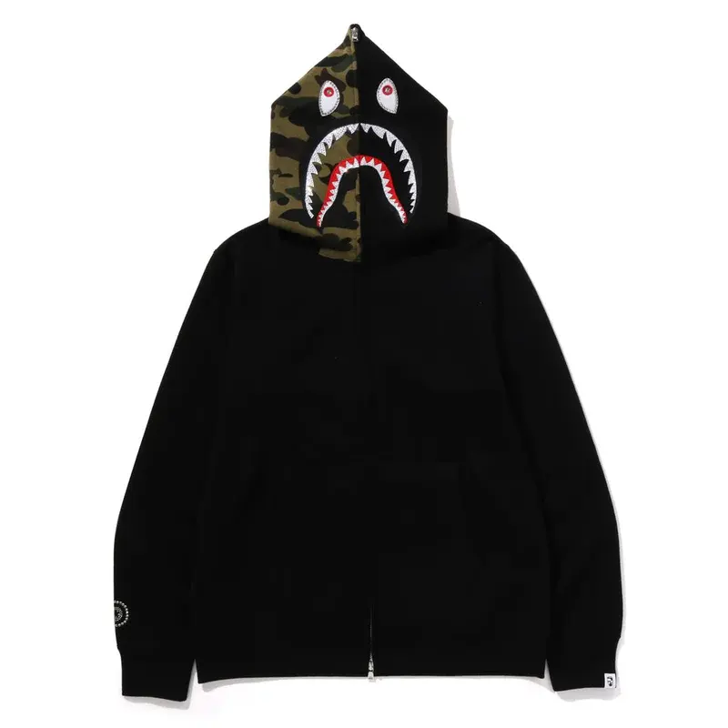 1st Camo Shark Full Zip Hoodie Black