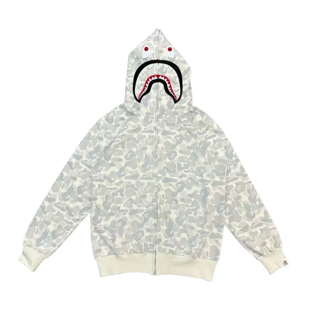 ABC Camo Shark Full Zip Hoodie White
