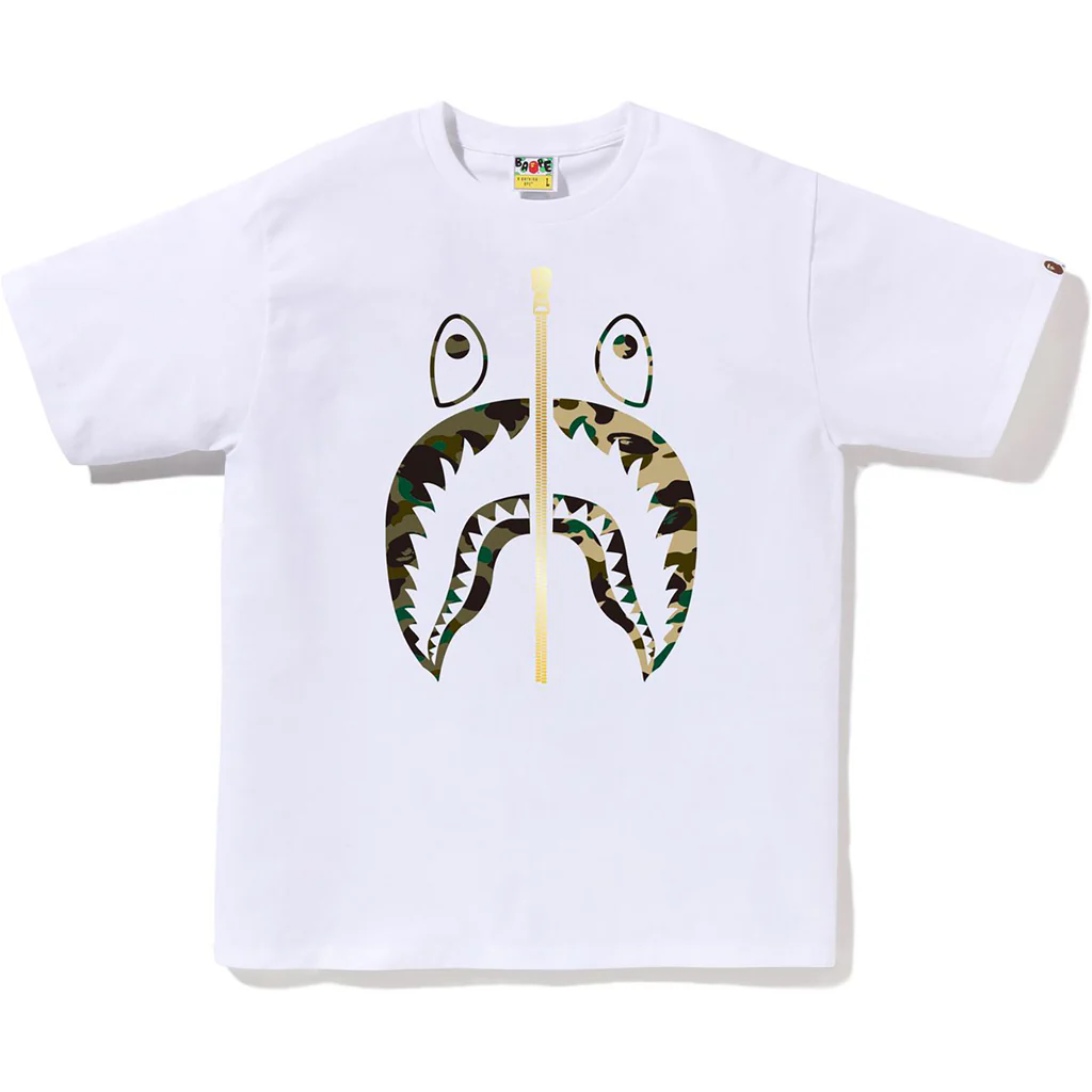 1st Camo Shark Face Tee White