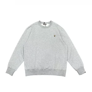 One Point Ape Head Crewneck Sweatshirt Grey