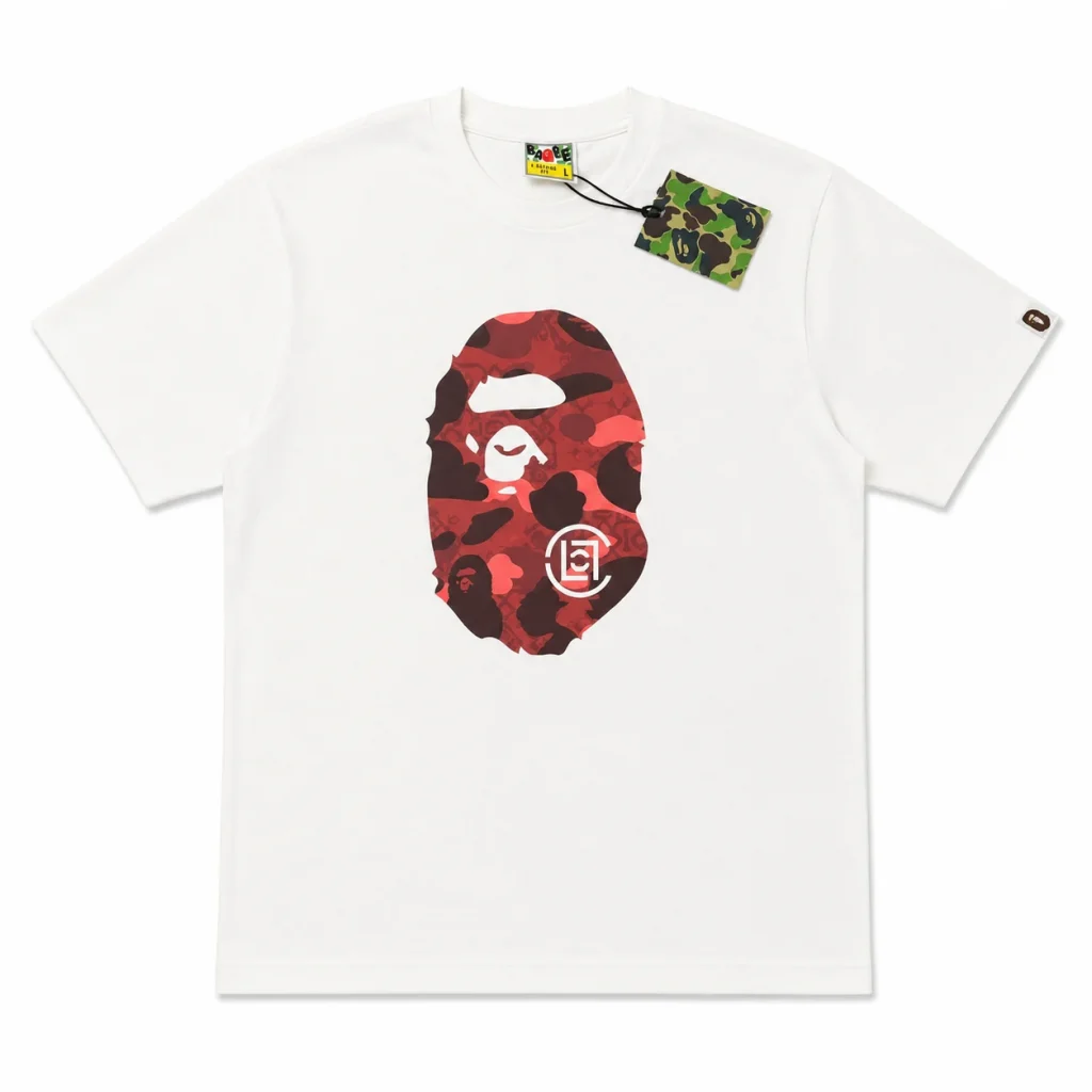 Red ABC Camo Ape Head Tee White