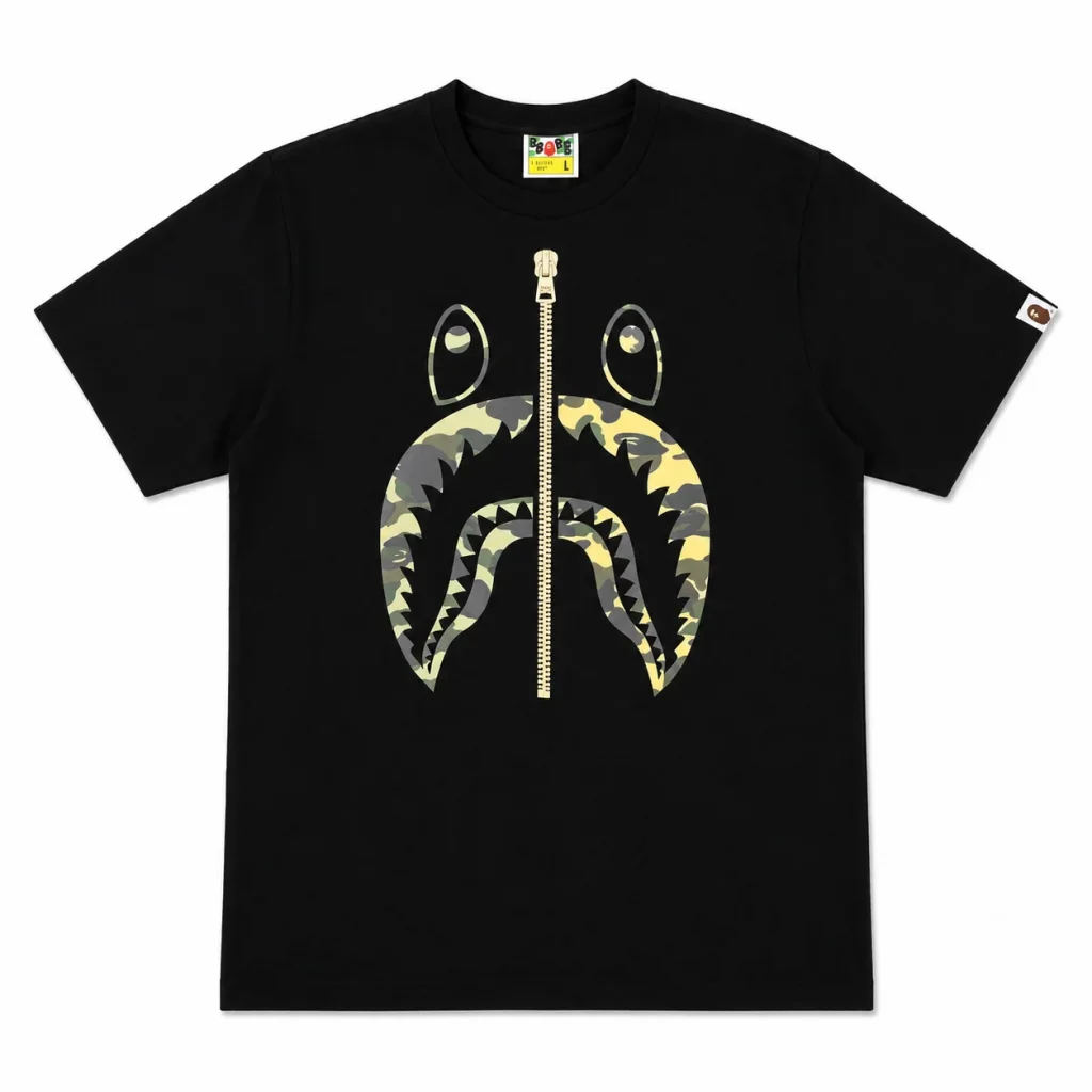 1st Camo Shark Face Tee Black
