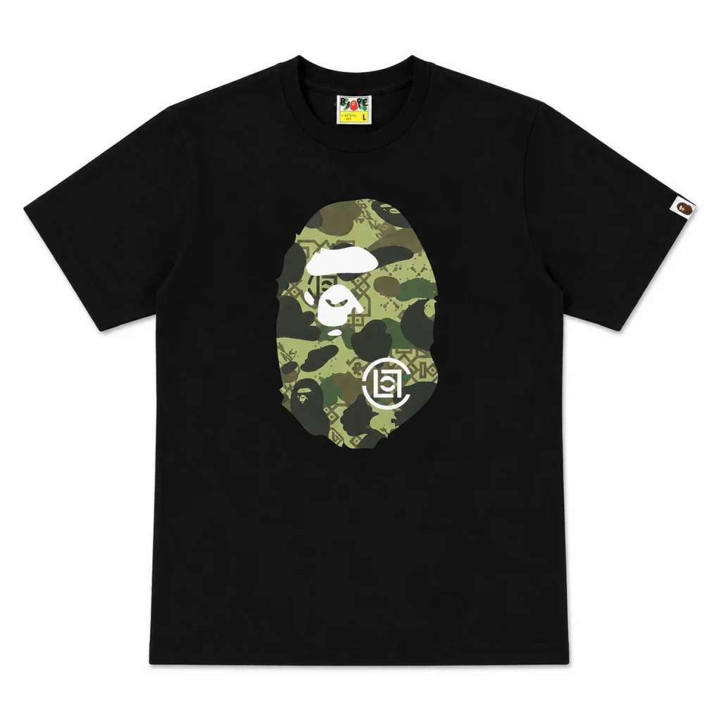 Green ABC Camo Ape Head Tee Black