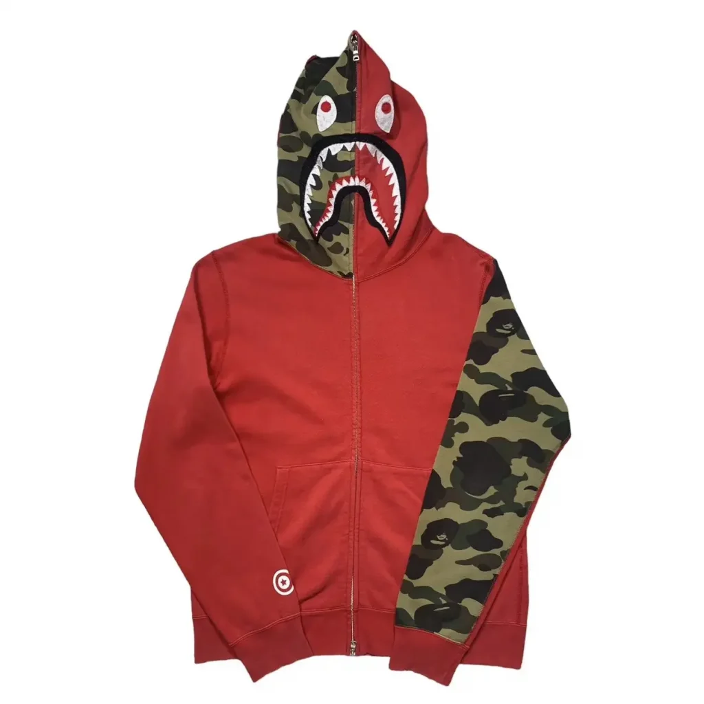 Split 1st Camo Shark Full Zip Hoodie Red