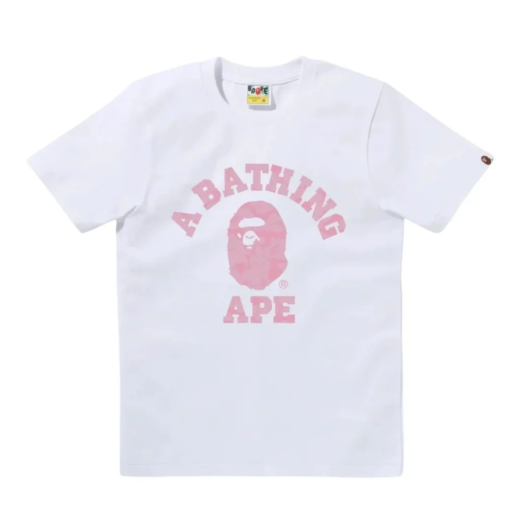 ABC Camo College Tee White Pink