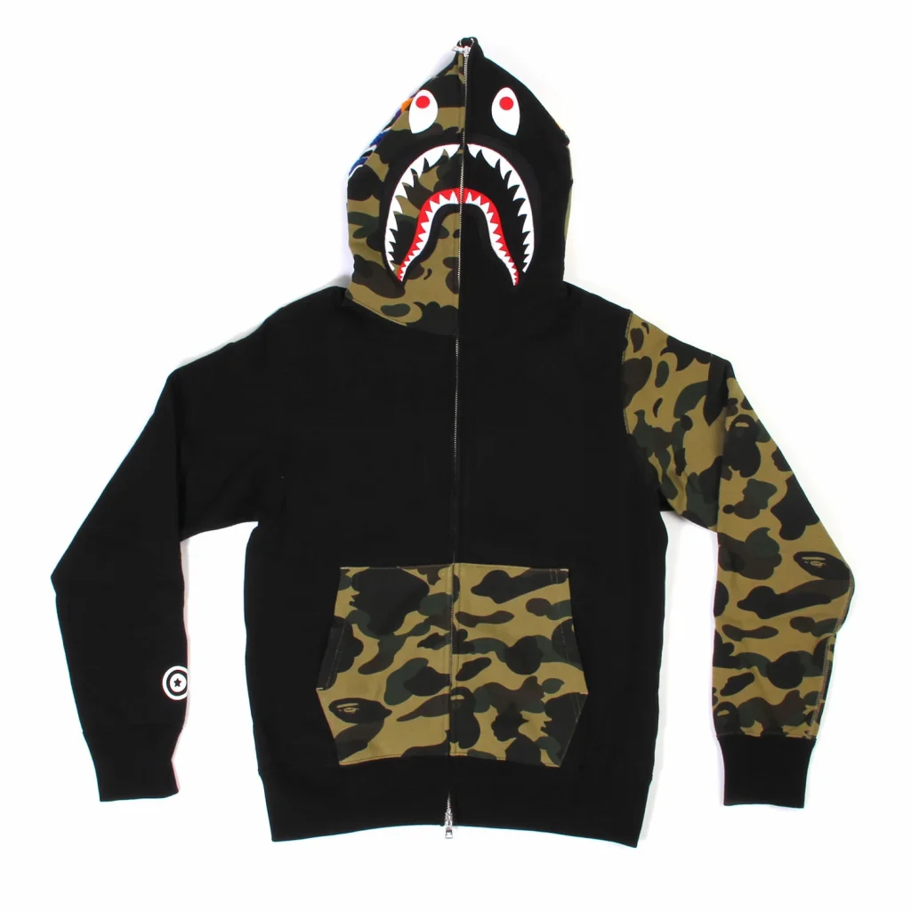 Split 1st Camo Shark Full Zip Hoodie Black