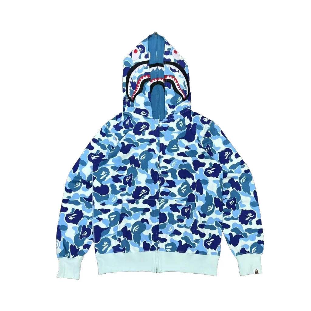 ABC Camo Milo Shark Zip Hoodie Blue